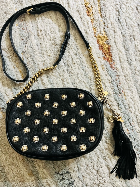 Michael Kors Handbags - Michael Kors Ginny Studded Black Leather Crossbody